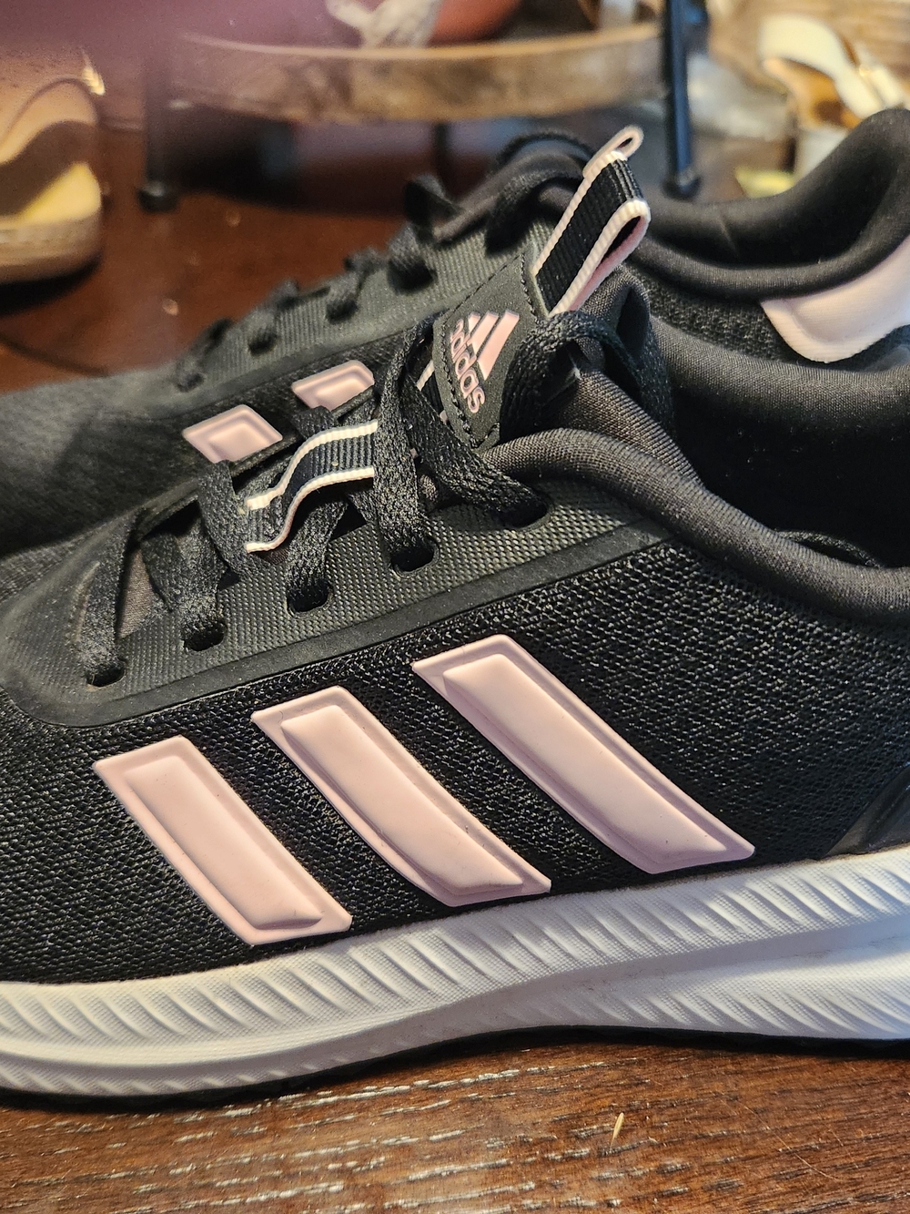 Adidas Women's Black & Light Pink Cloud Running Shoes